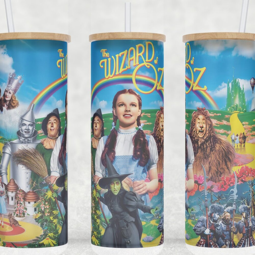 Frosted Glass The Wizard of Oz - Dorothy - Tin Man - Scarecrow Cup Mug Tumbler